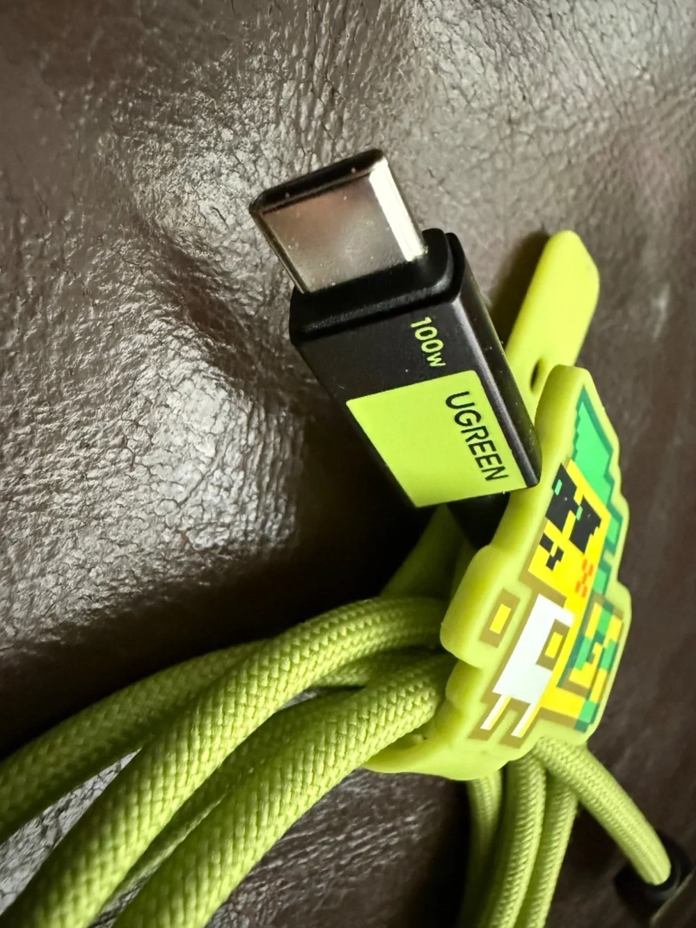 UGREEN Genshin Impact 100W USB-C Cable Fast Charging Kinich Ajaw Green Braided